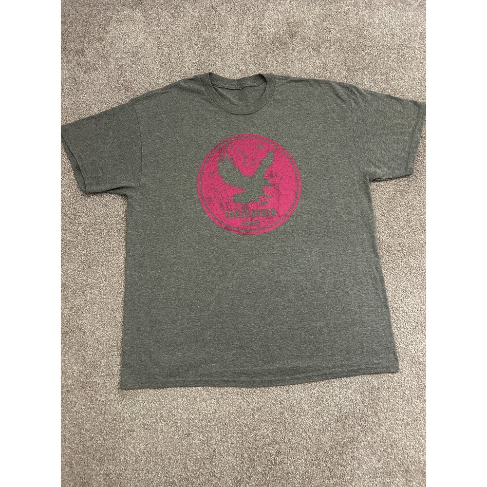Eagle River Alaska T-Shirt Mens XL Gray Excellent Pink Eagle Graphic Tee